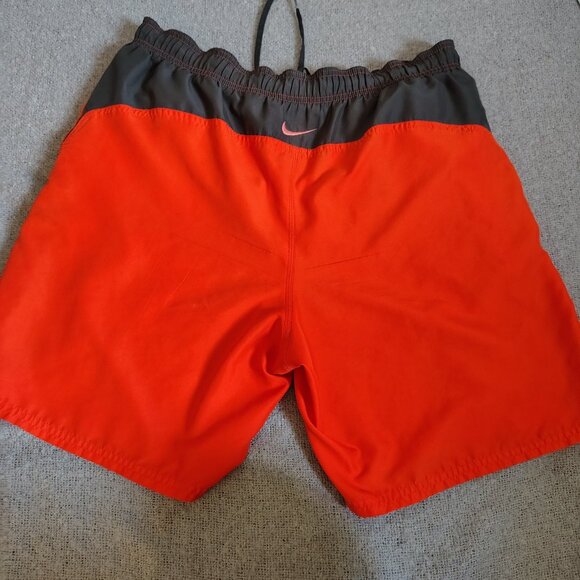 Vintage Nike Swim Shorts Size XL Orange Center Swoosh Lined - Picture 10 of 16